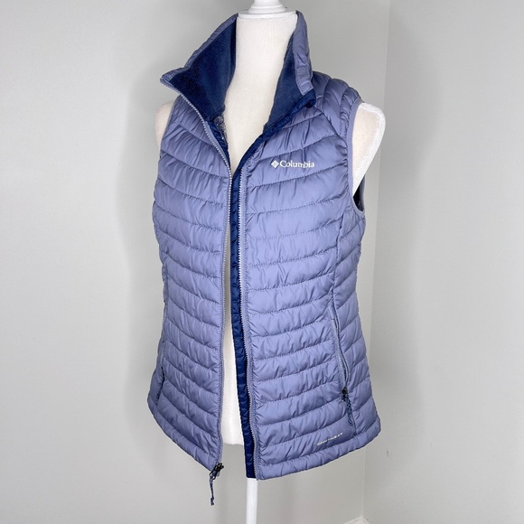 Columbia White Out II Omni Heat Puffer Vest Blue M - Picture 1 of 5